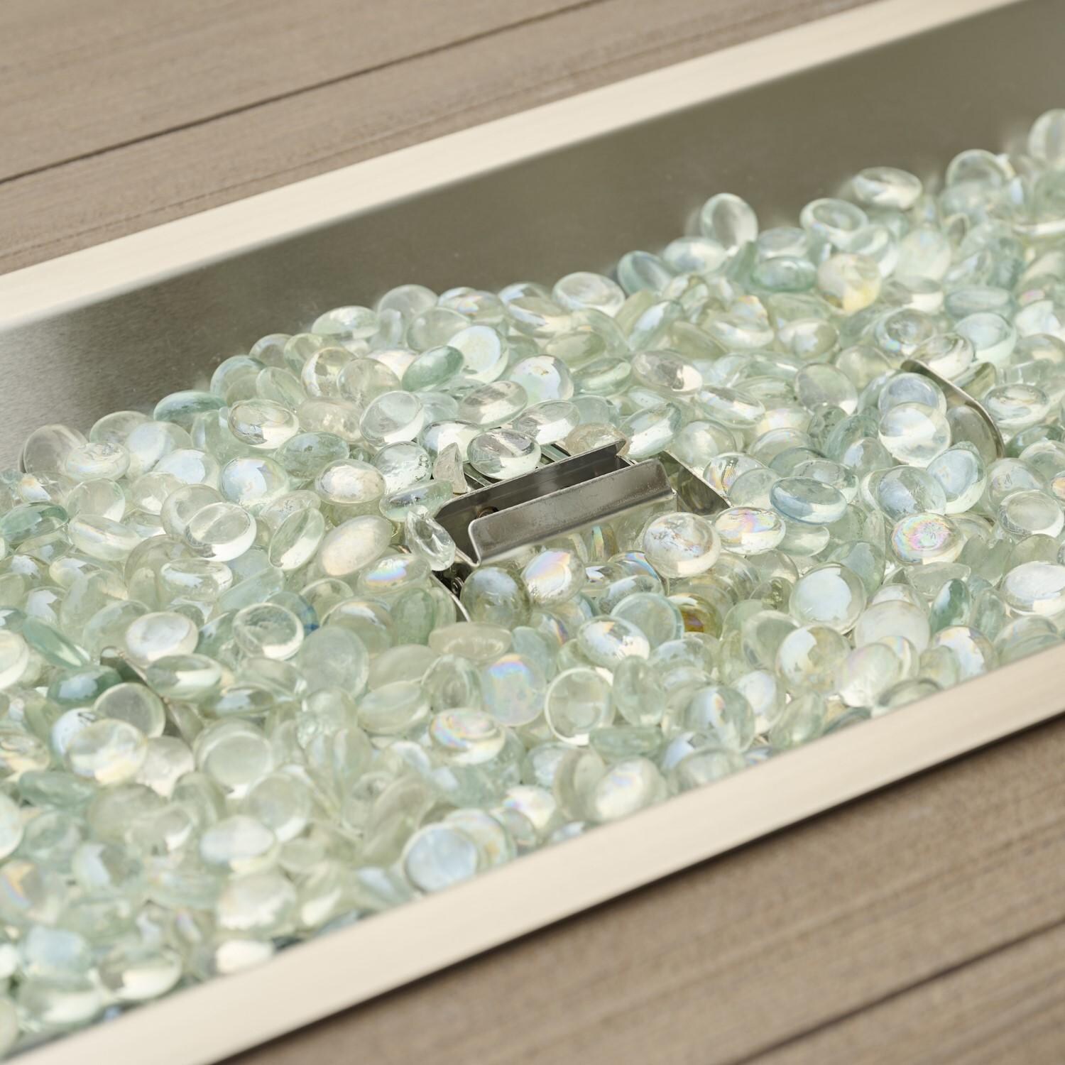 Havenwood 44 Inch Fire Pit Table W/ Driftwood Top & Grey Base - Burner - Detail thumbnail