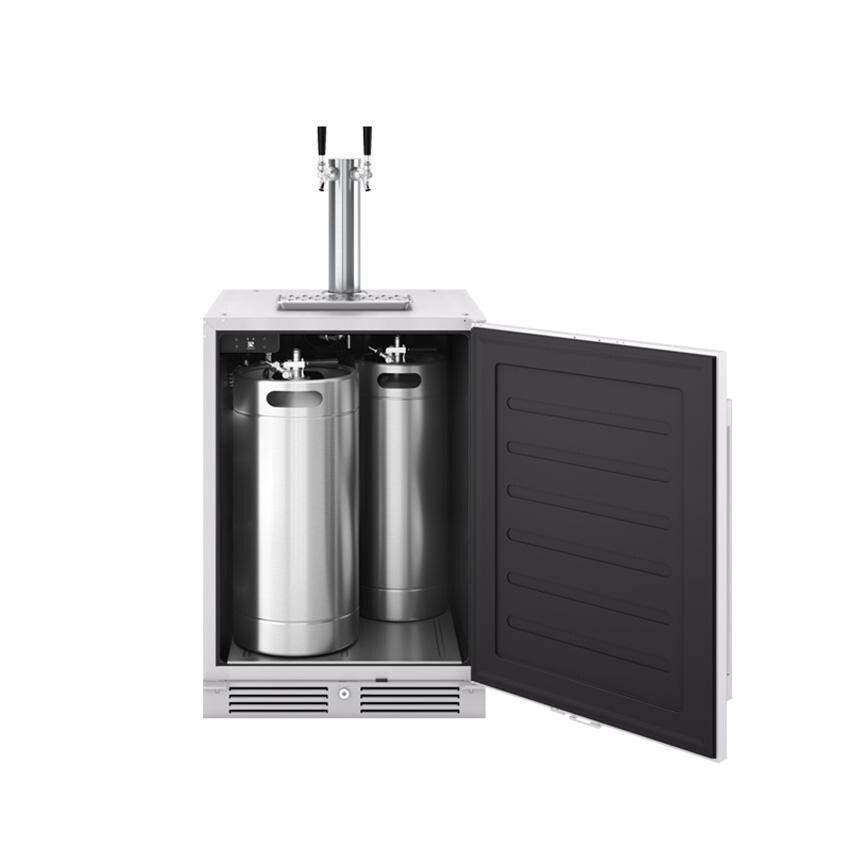 Zephyr PRKB24C01AS-OD 24-Inch Presrv Outdoor Kegerator & Beverage Cooler Triple Tap w/ Line Cleaning Kit - Barrels Shown thumbnail