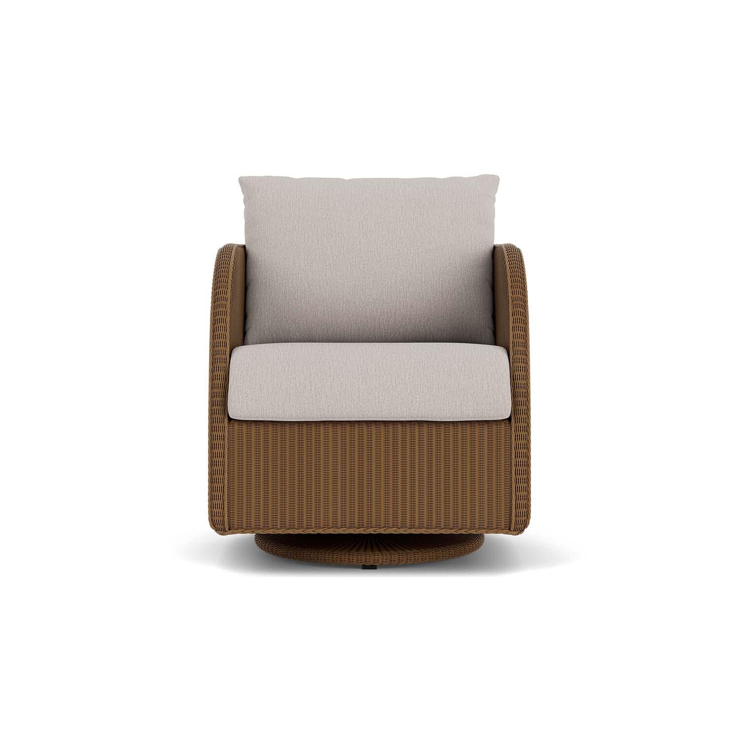 Lloyd Flanders Essence Swivel Glider Lounge Chair W/Remy Cloud Fabric - Hickory Finish thumbnail