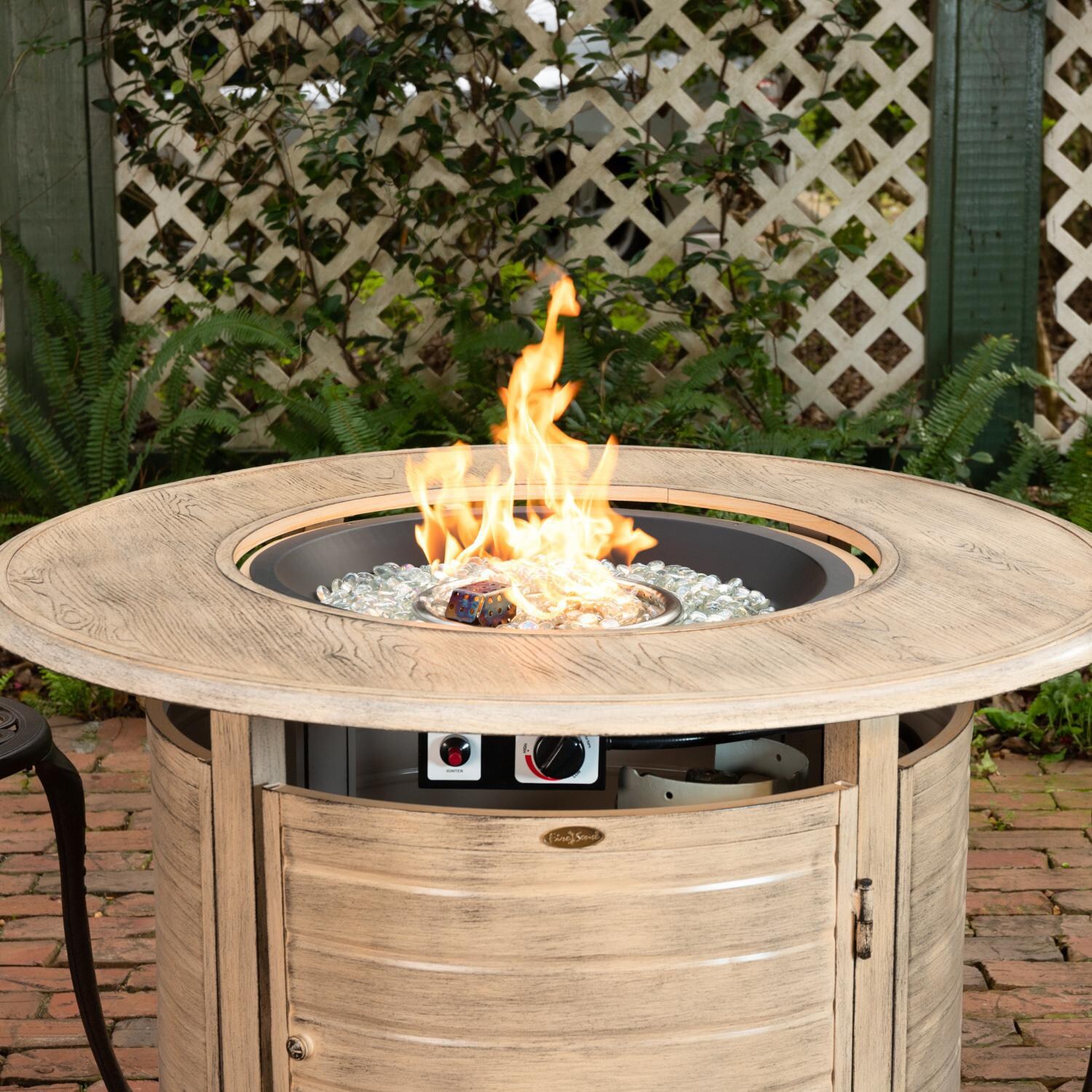 Ultimate Patio 62739 Farmview 42-Inch Round Aluminum Propane Gas Fire Pit - Flames thumbnail