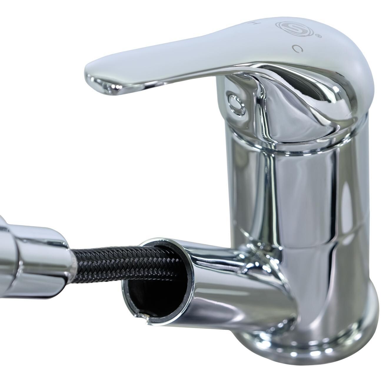 BBQGuys Signature - BBQ-N88478-PC - Single Handle Pull-Down Faucet - Nozzle Extended thumbnail