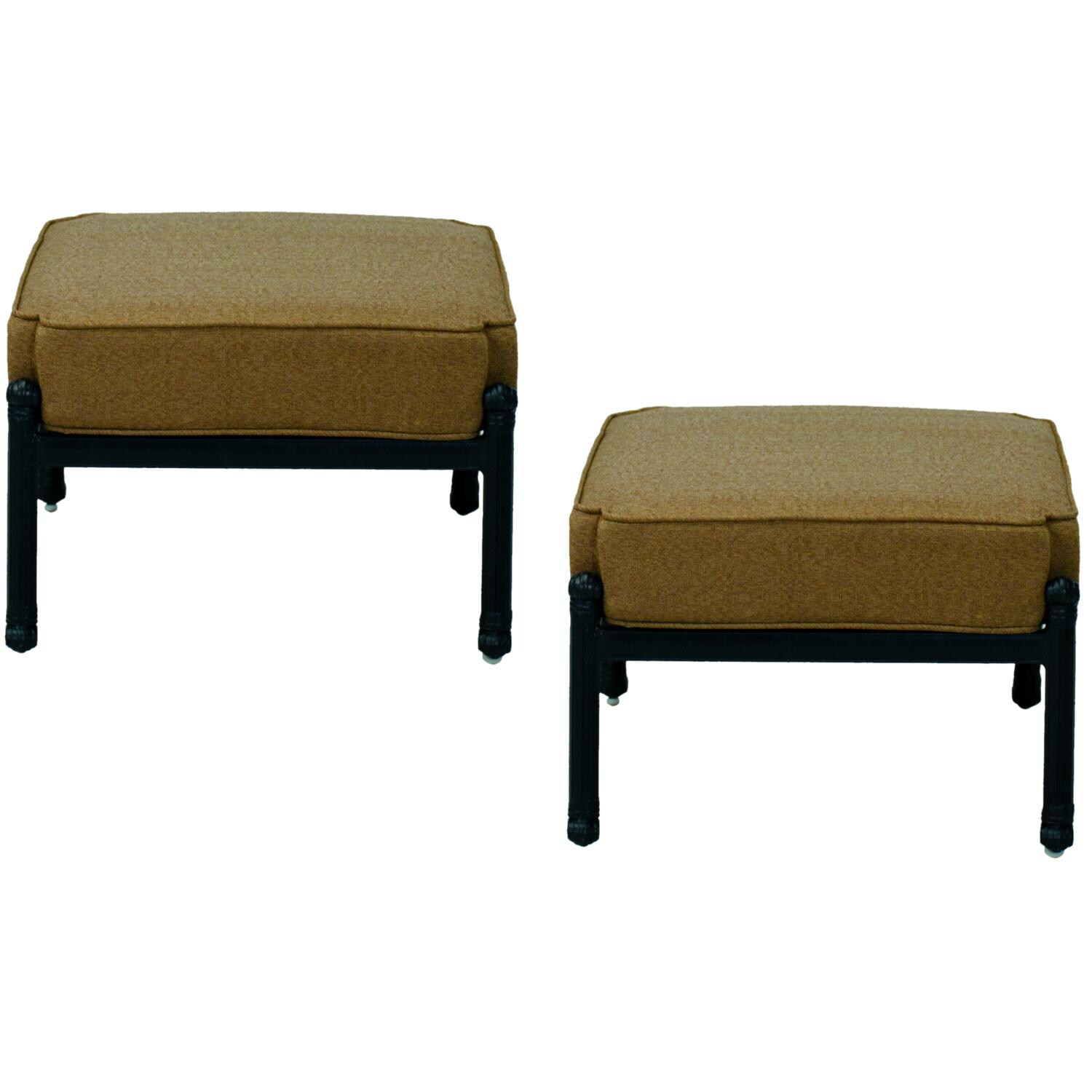 Darlee 201658-11-2 Madison 2 Piece Cast Aluminum Patio Ottoman Set W/ Sesame Polyester Cushion thumbnail