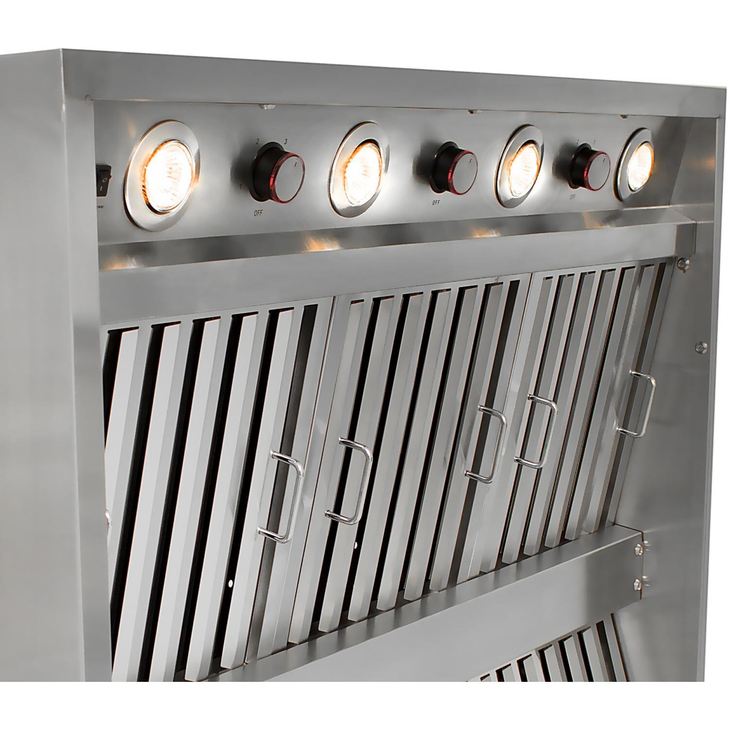 Blaze 42-Inch Stainless Steel Outdoor Vent Hood - Illuminated Controls & Halogen Lights thumbnail