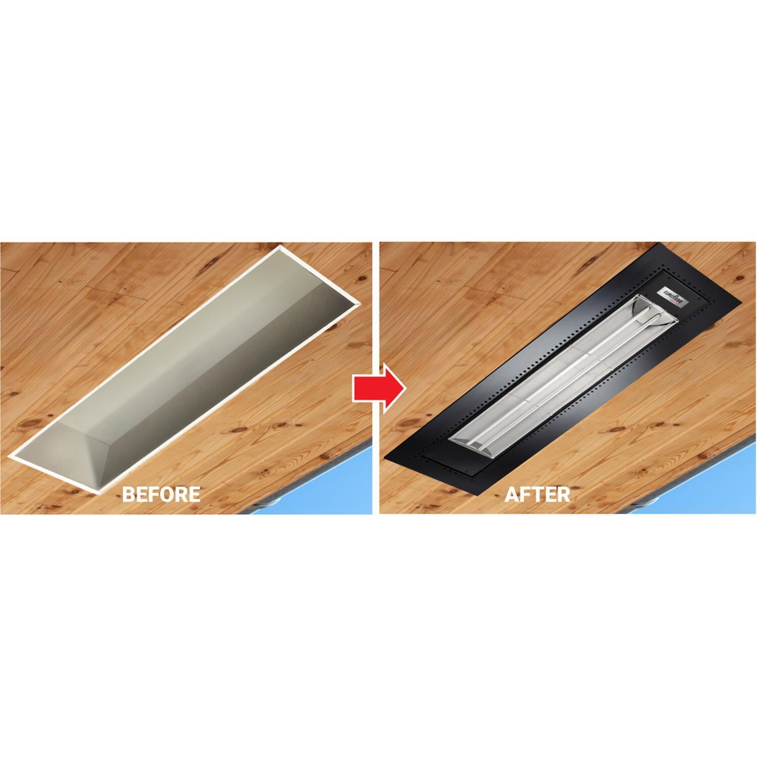 Eurofase EF61FRBE Fire-Rated Box For 61 Inch Flush Mount Applications - Before and After - Detail thumbnail