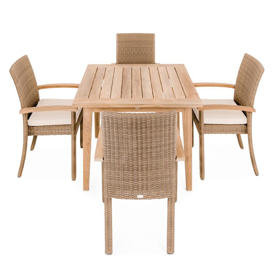 Teak + Table Havana/Friday 42 Inch 5 Piece - White Background thumbnail