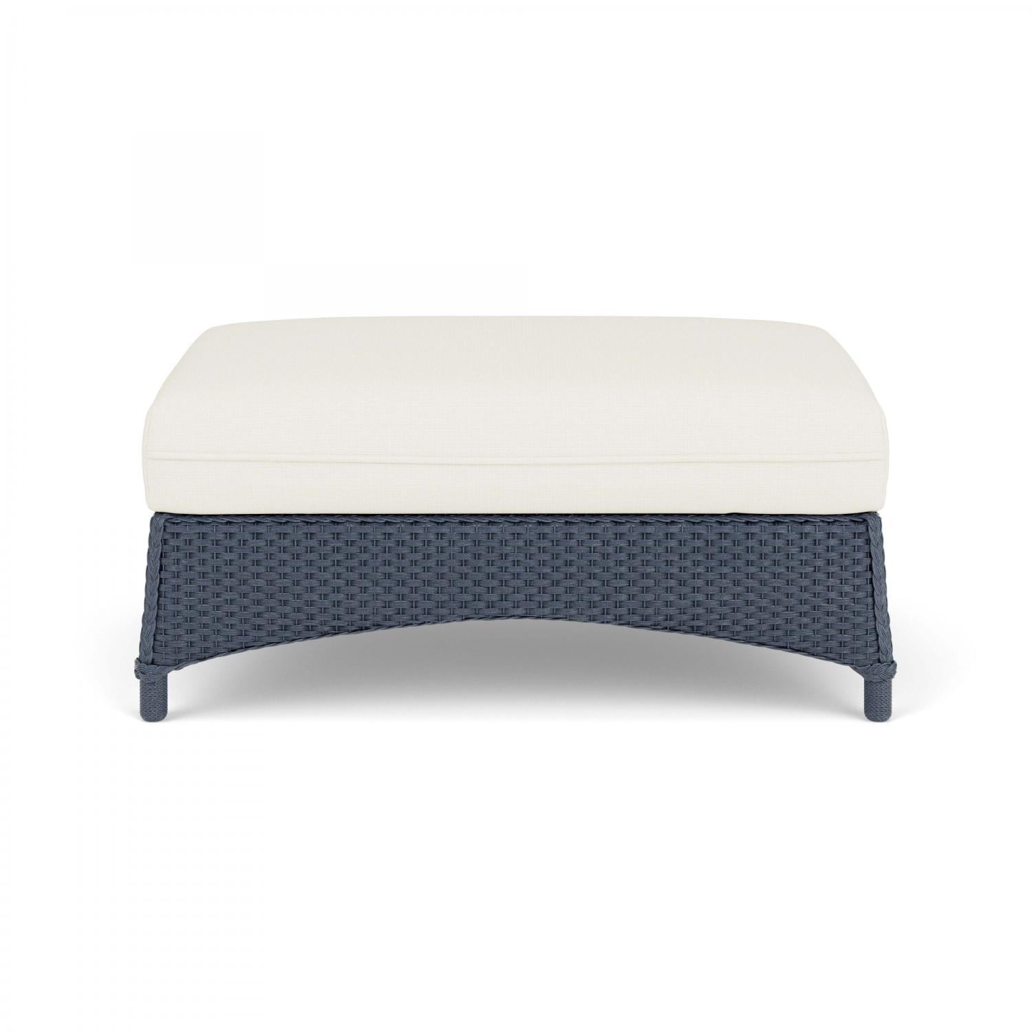 Lloyd Flanders Mandalay Large Ottoman in Denim Blue Finish with Sailcloth Salt Fabric - Back thumbnail