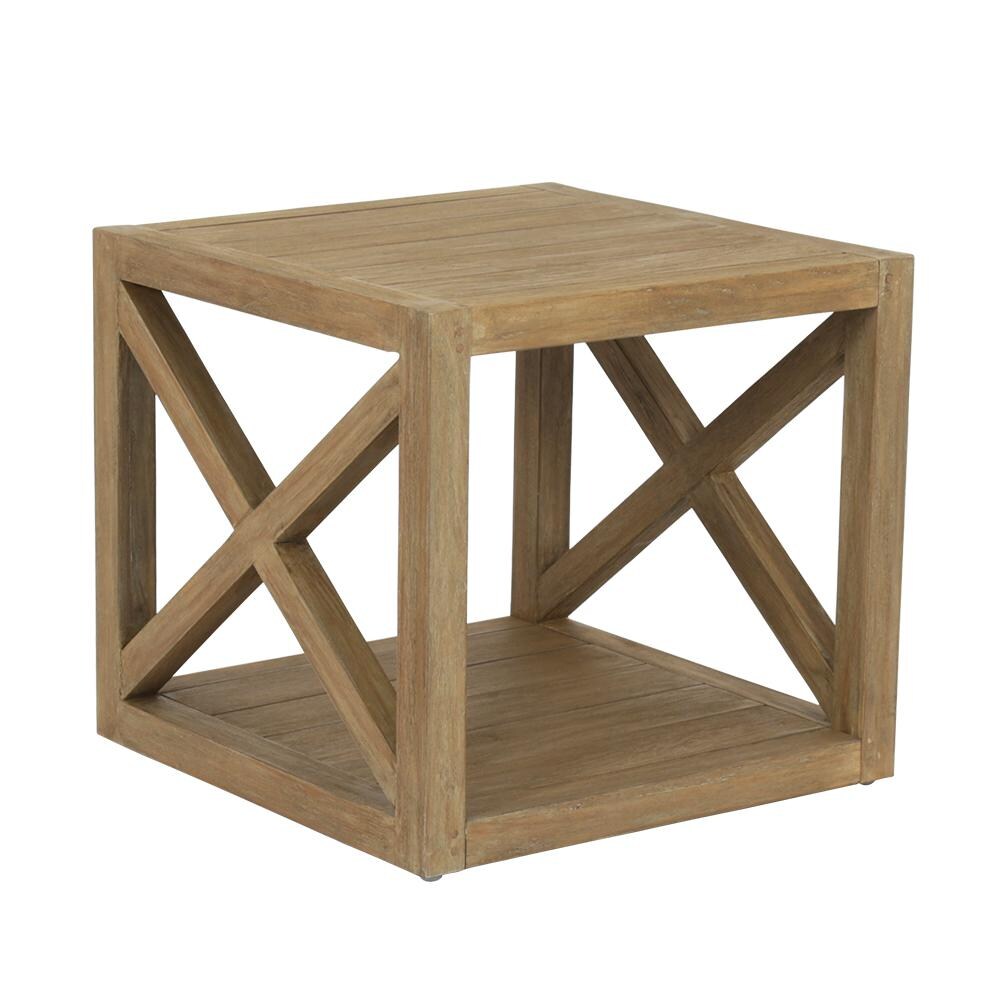 Coastal Teak 22 Inch Square Teak End Table w/ X Detail by Sunset West