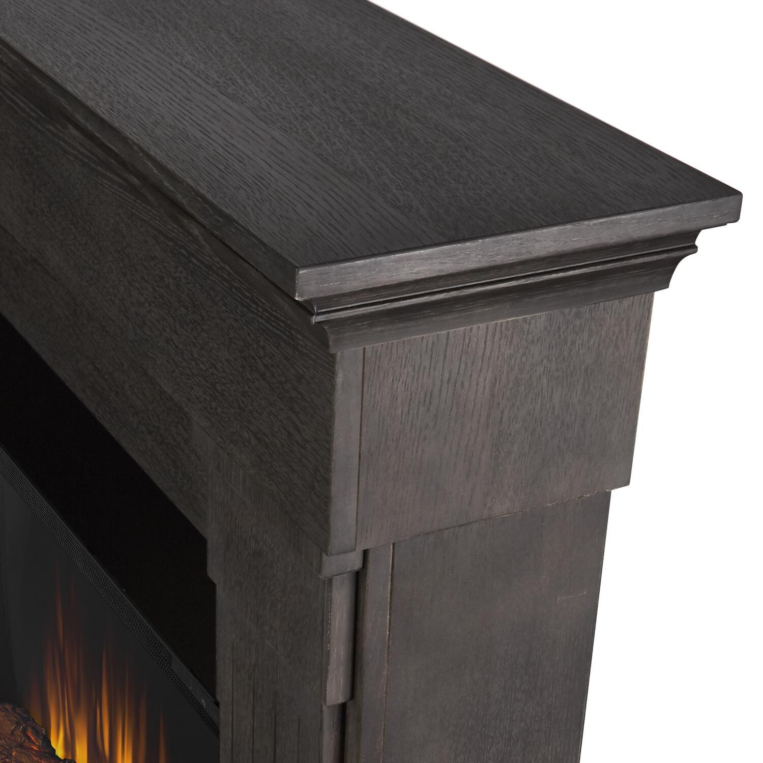 Real Flame 8020E-GRY Crawford 47-Inch Slimline Electric Fireplace W/ Mantel - Gray - Finish Detail thumbnail