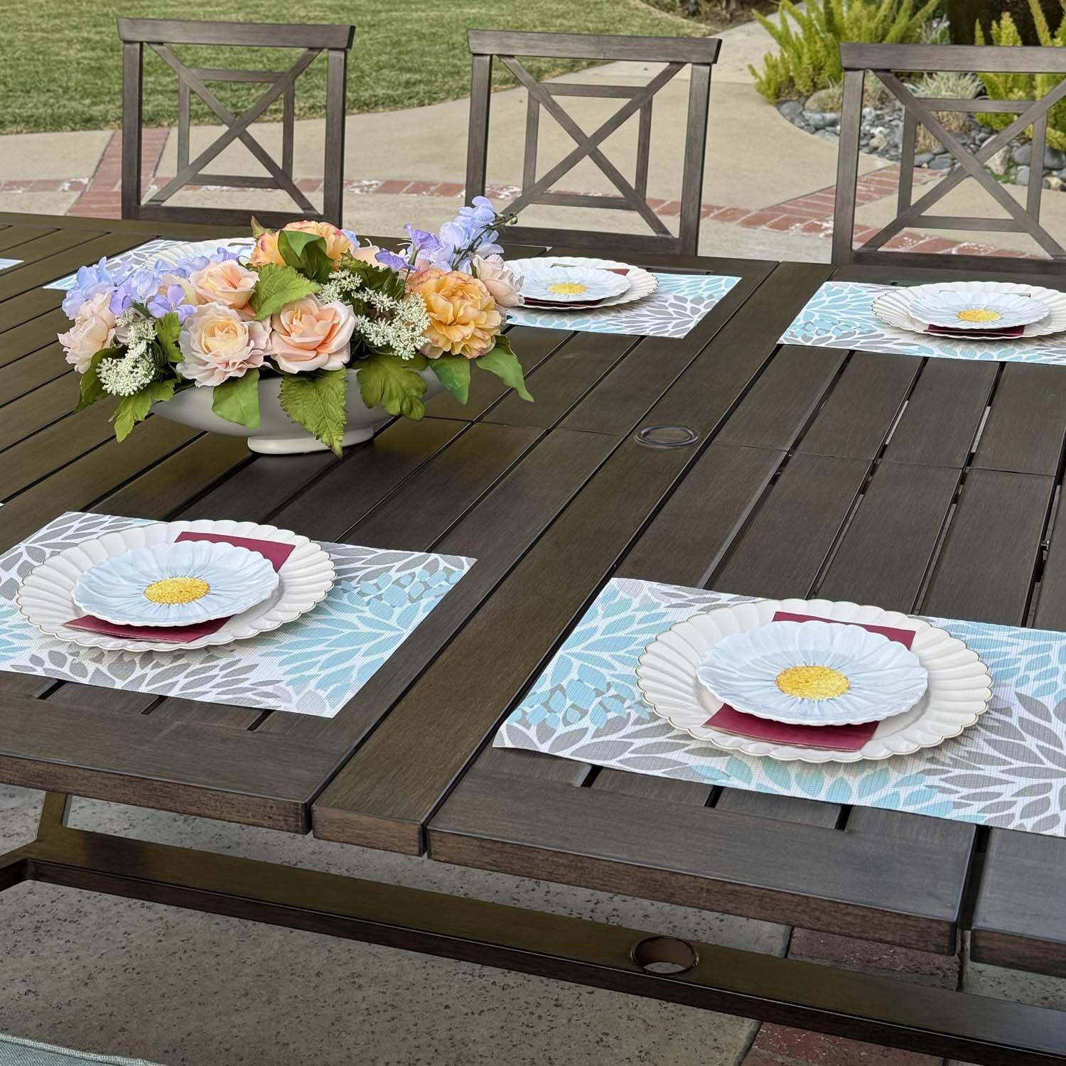 Atlantis 118-in Walnut Aluminum Dining Table by Darlee - Detail thumbnail