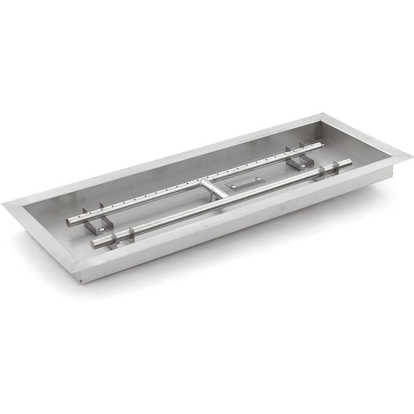 BBQGuys Signature 30-Inch Rectangular Drop-In Pan With 25-Inch Natural Gas H-Burner