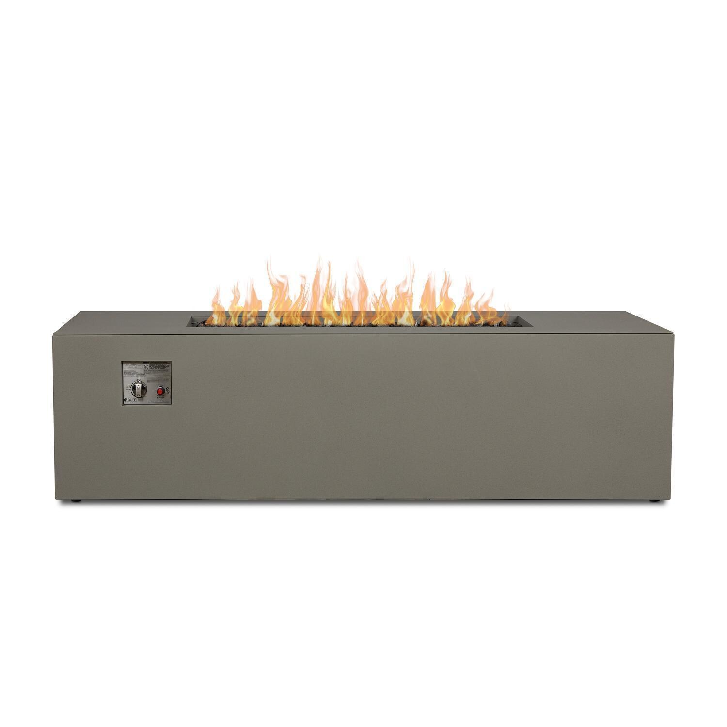 Covewood 72 Inch Rectangular Aluminum Propane Fire Pit Table in Gray by BBQGuys Signature - Control - Detail thumbnail
