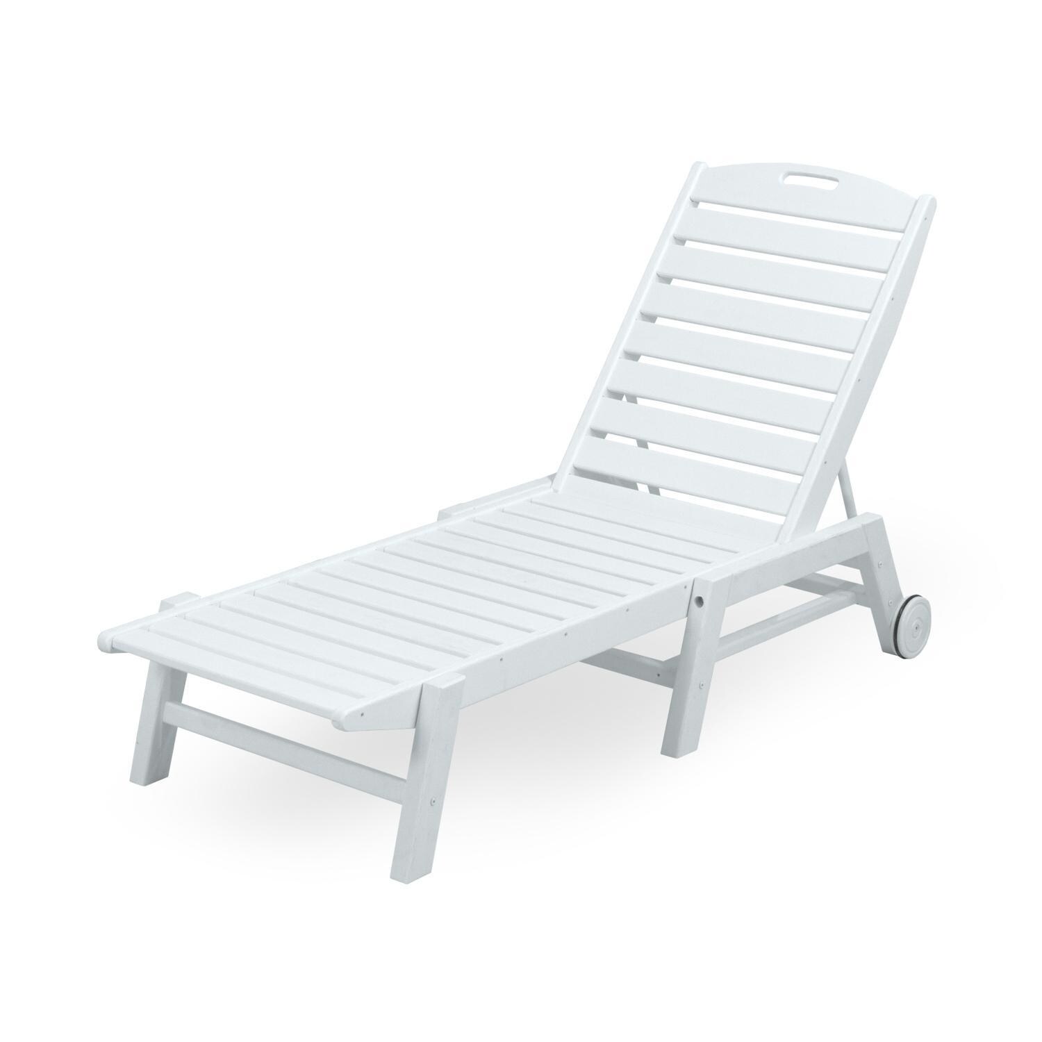 POLYWOOD Nautical Chaise w/ Wheels - White thumbnail