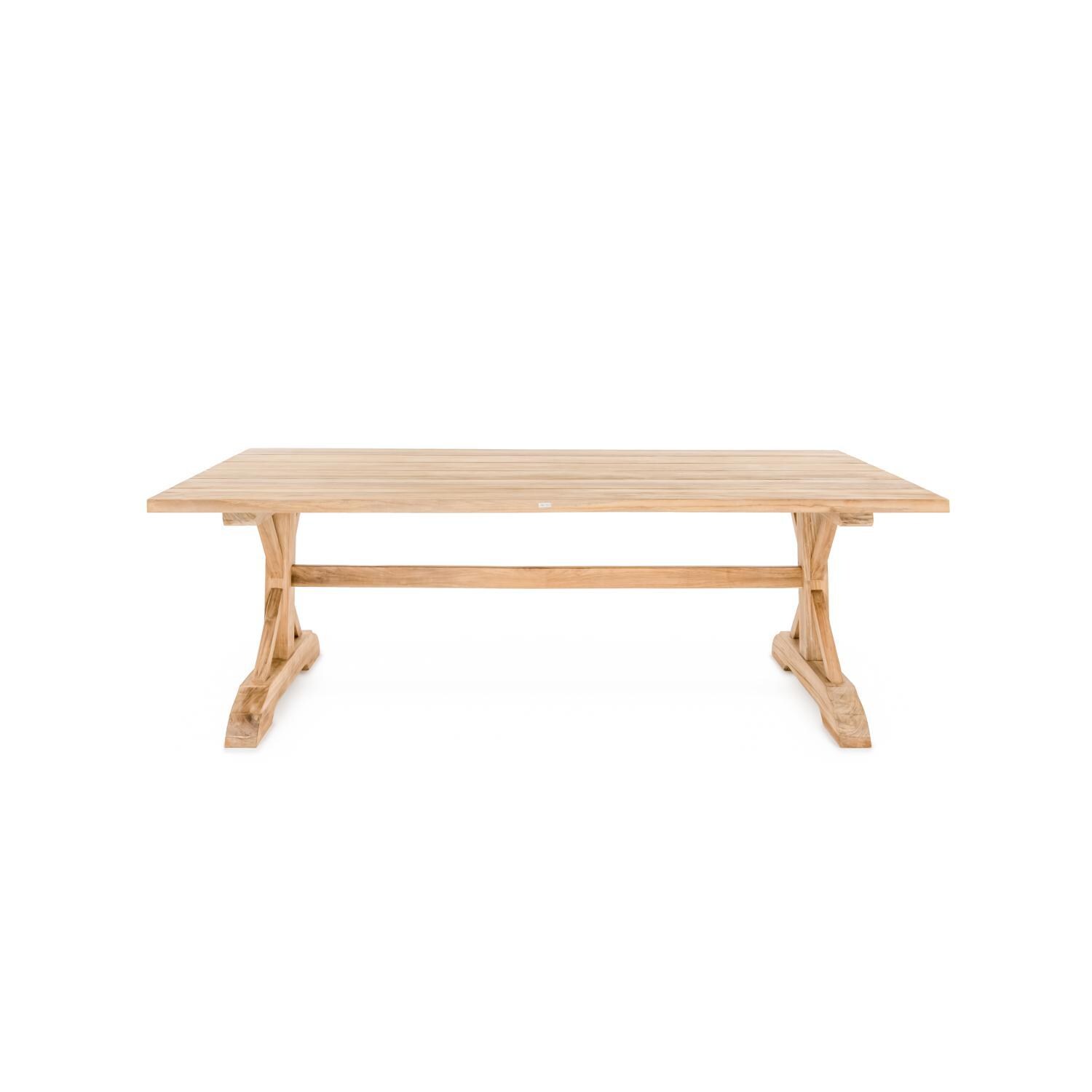 Teak + Table Oyster Bay/Trestle 76 Inch 7 Piece Dining Set - Table - White Background thumbnail