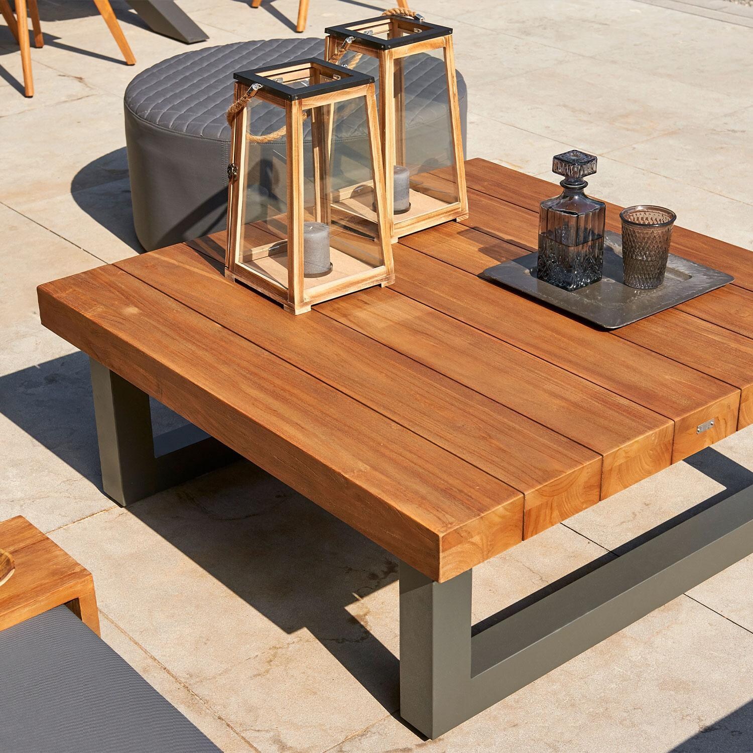 Nevada 4 Pc Aluminum Sectional Corner Set w/ No Pillows By KETTLER - Coffee Table - Lifestyle thumbnail