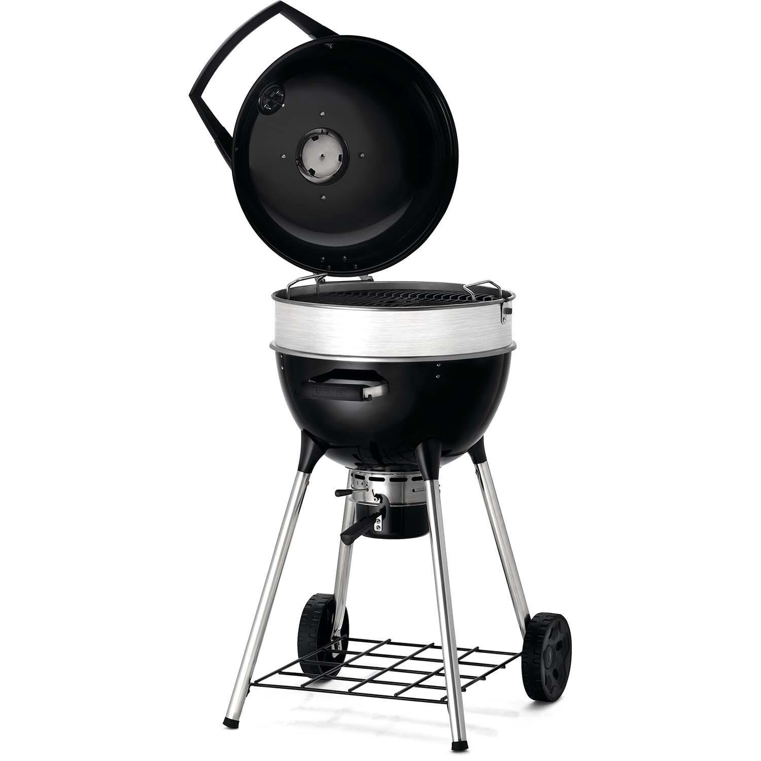 Napoleon PRO18K-LEG-3 PRO 18 Inch Charcoal Kettle Grill - Black - Lid Off - White Background thumbnail