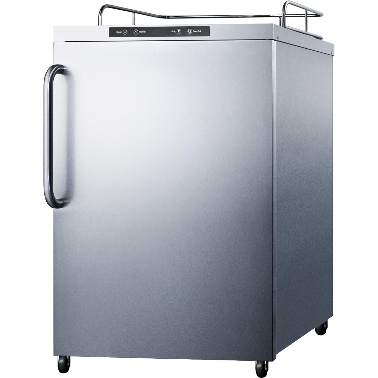 Summit Commercial 24-Inch 5.6 Cu. Ft. Outdoor Rated DIY Tap Beer Dispenser / Kegerator - Towel Bar Handle - SBC635MOS7NK