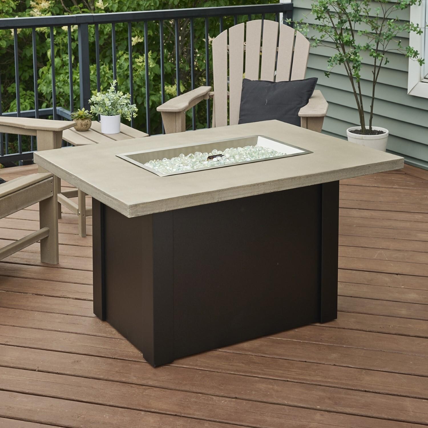 Havenwood 44 Inch Fire Pit Table W/ Pebble Grey Top & Black Base - No Flame - Lifestyle thumbnail
