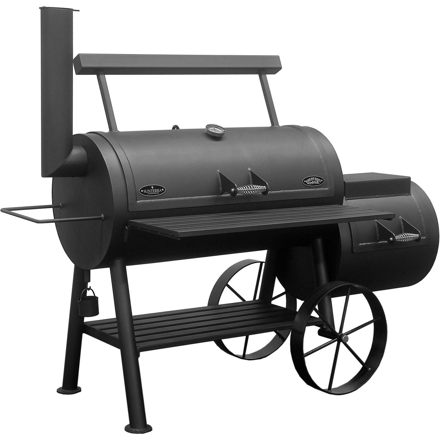 2001 - BBQ Pit Boys Yosemite Offset Charcoal Smoker - Left Side Angled View thumbnail