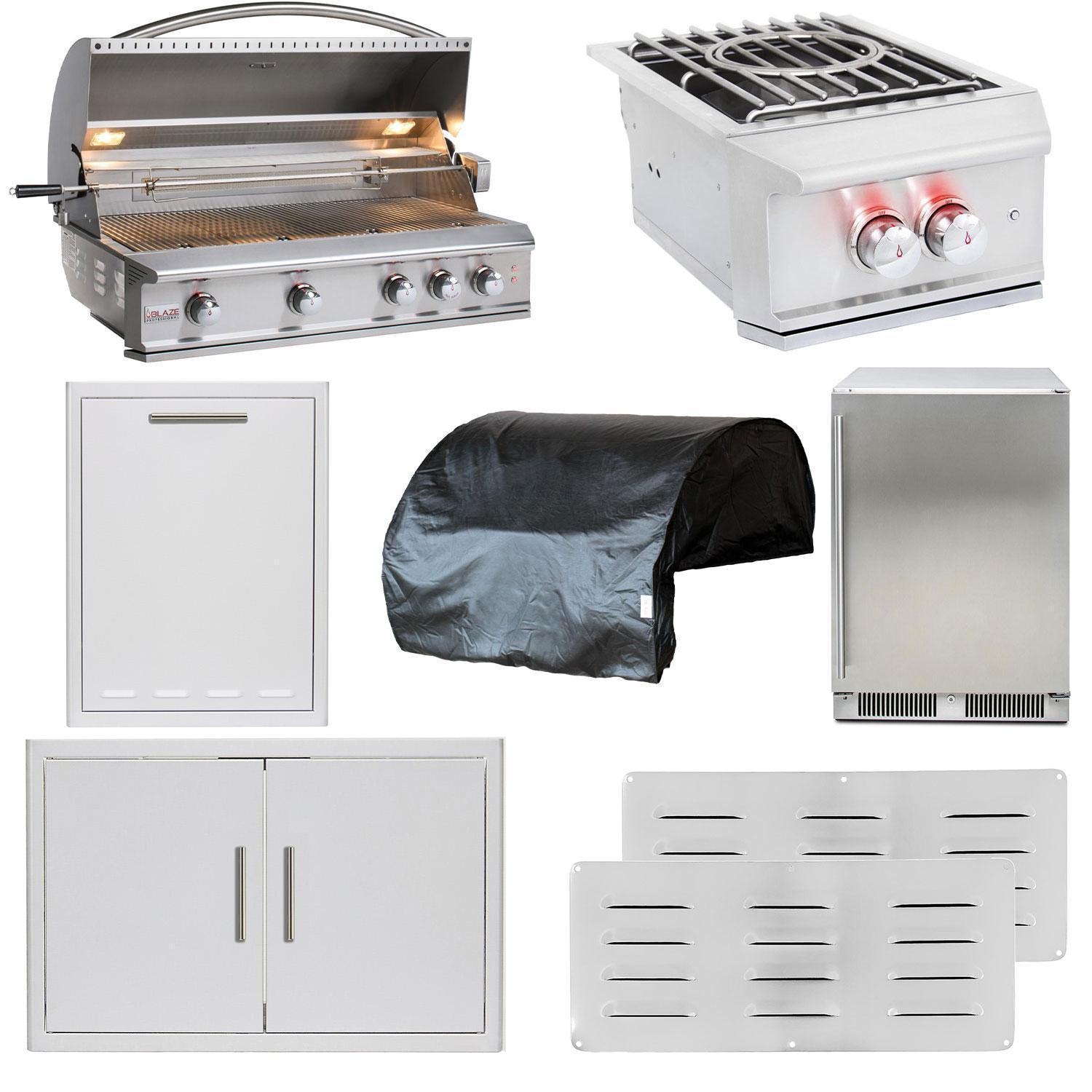 Blaze Professional LUX 8 Pc 44-in Natural Gas Outdoor Kitchen Package - BLZ-4PRO-NG-8PC-SC