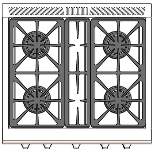 Capital Precision II 30-Inch 4-Burner Propane Gas Range - Top View thumbnail