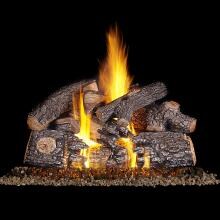 Rasmussen 24-Inch TimberFire Gas Log Set With Vented Natural Gas Custom Embers Pan Burner - Match Light