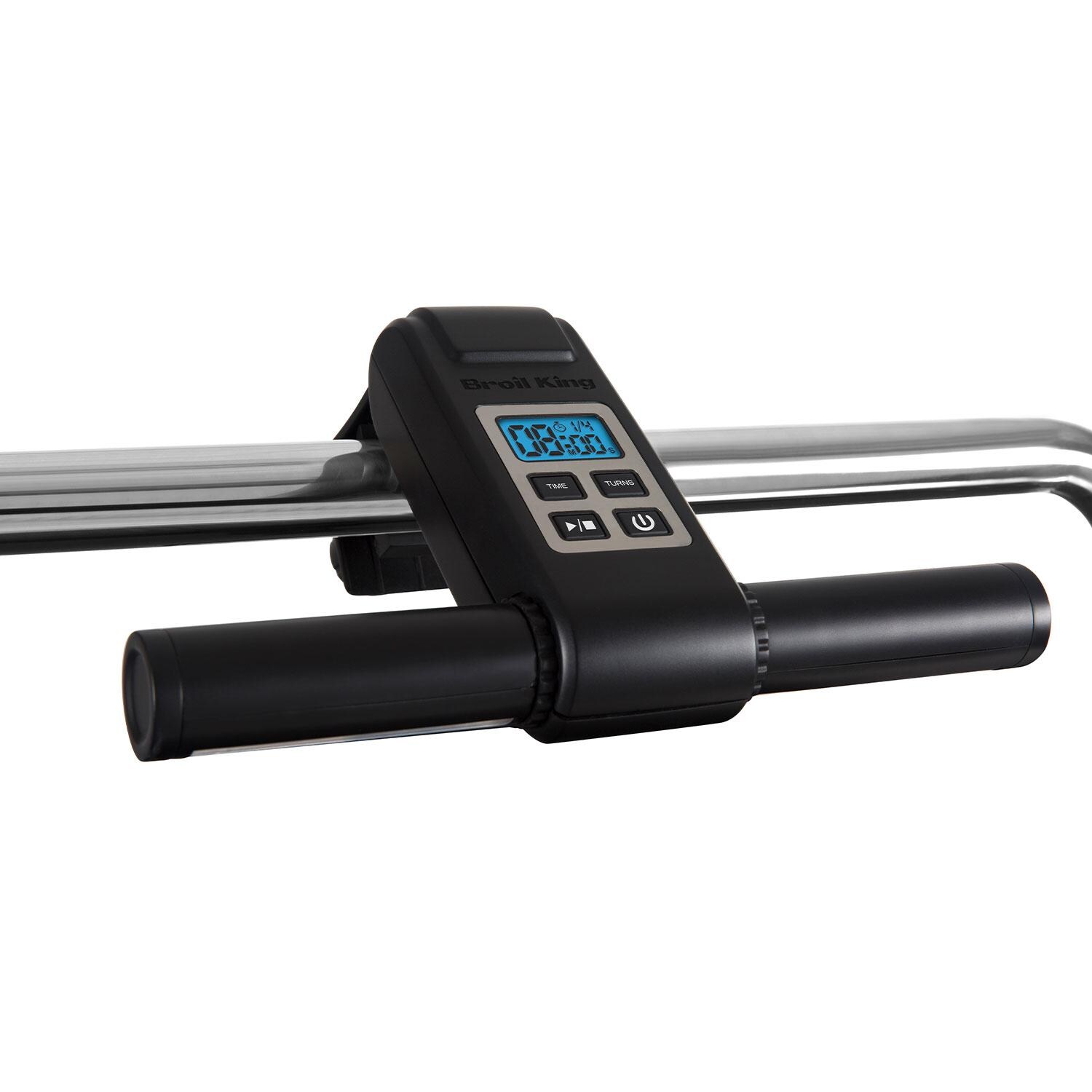 Broil King 60938 Deluxe Grill Light and Timer - Latched Onto Grill Handle - White Background thumbnail