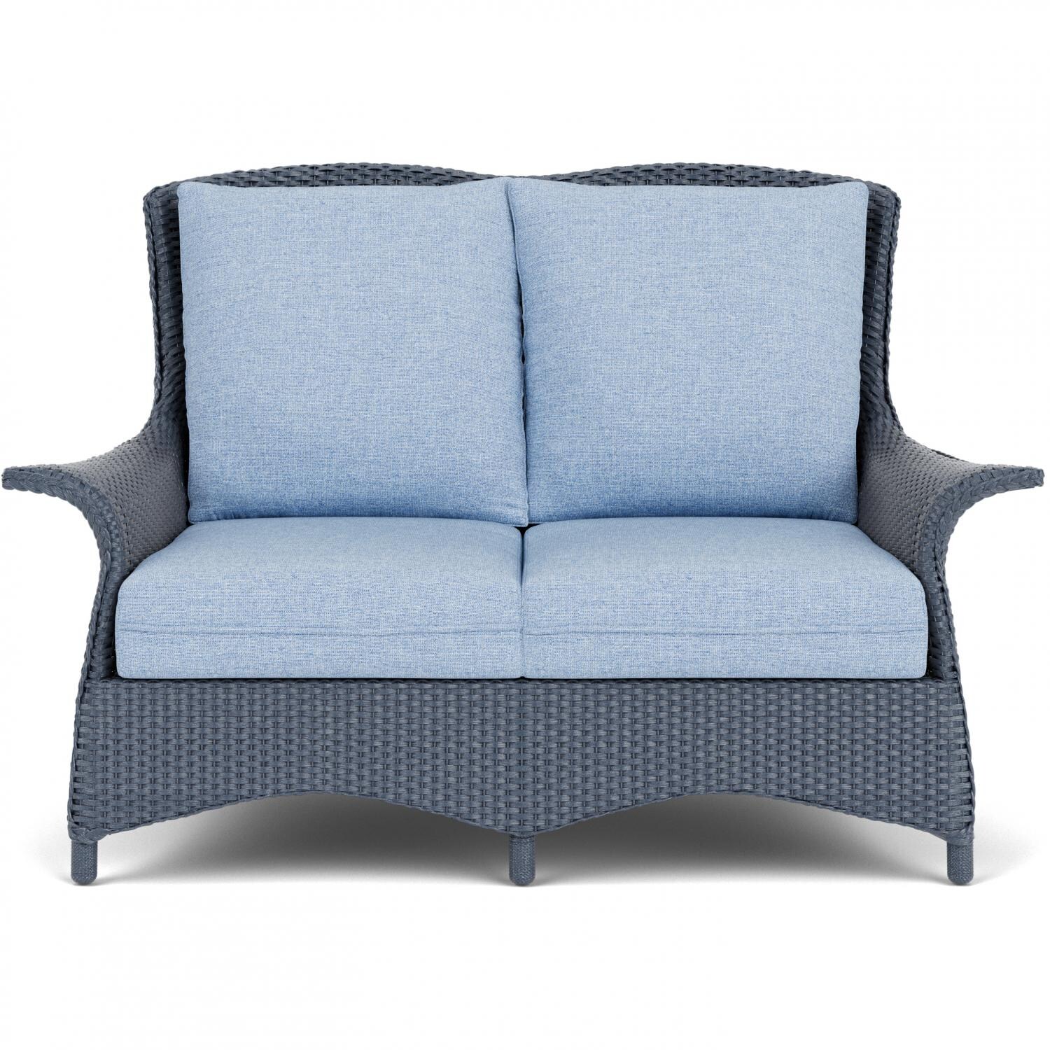 Lloyd Flanders Mandalay Loveseat In Denim Blue Finish With Demo Skyway Fabric thumbnail