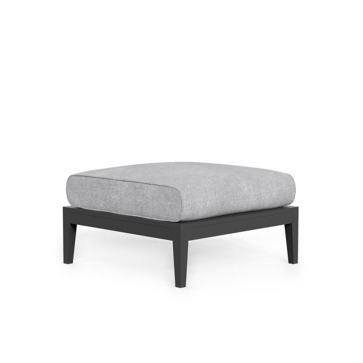 Outer PS-OUT-00237 Charcoal Aluminum Outdoor Ottoman - Angled View thumbnail