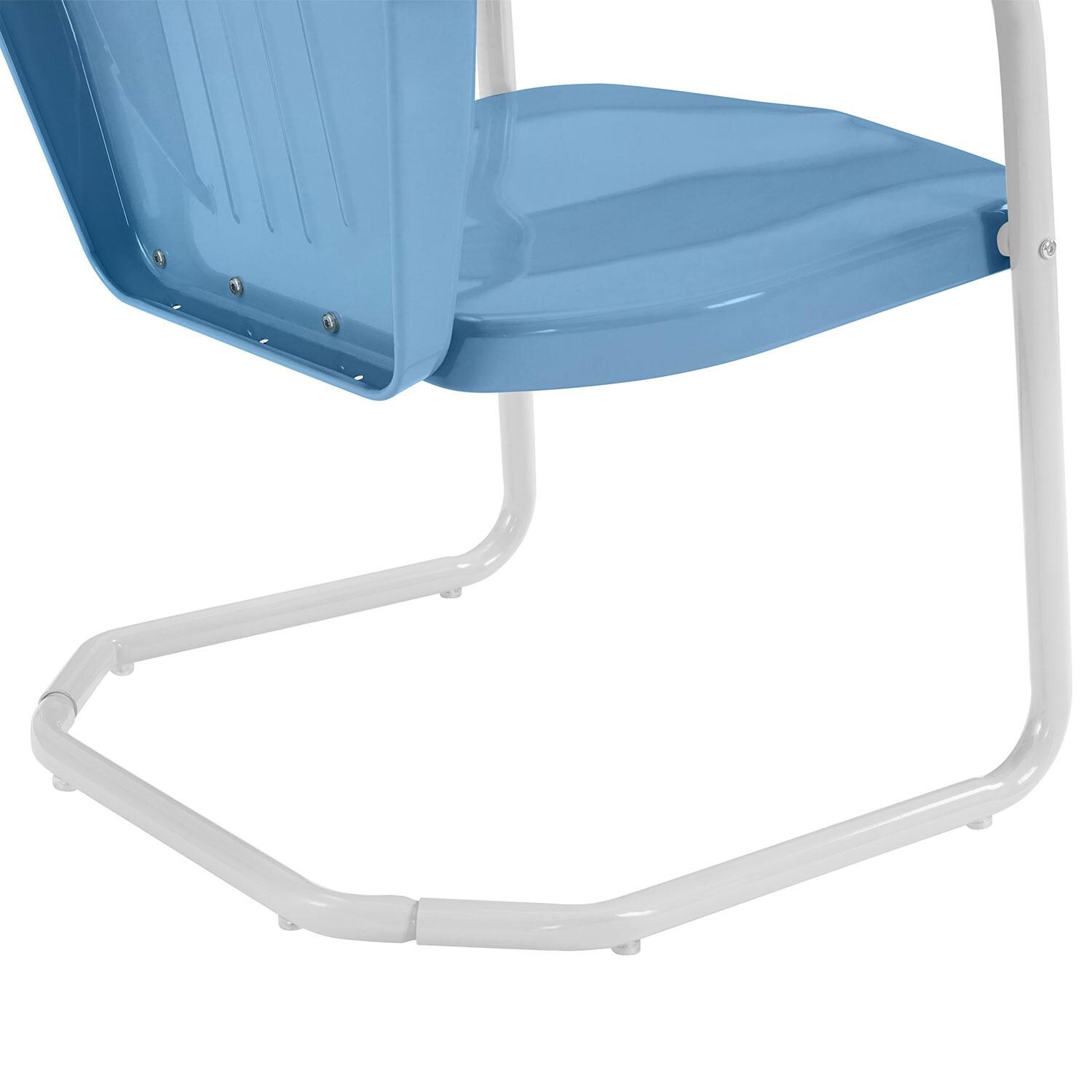 Ultimate Patio UP-32241BL 3Pc Retro Outdoor Bistro Set in Sky Blue - Base Legs - Detail thumbnail