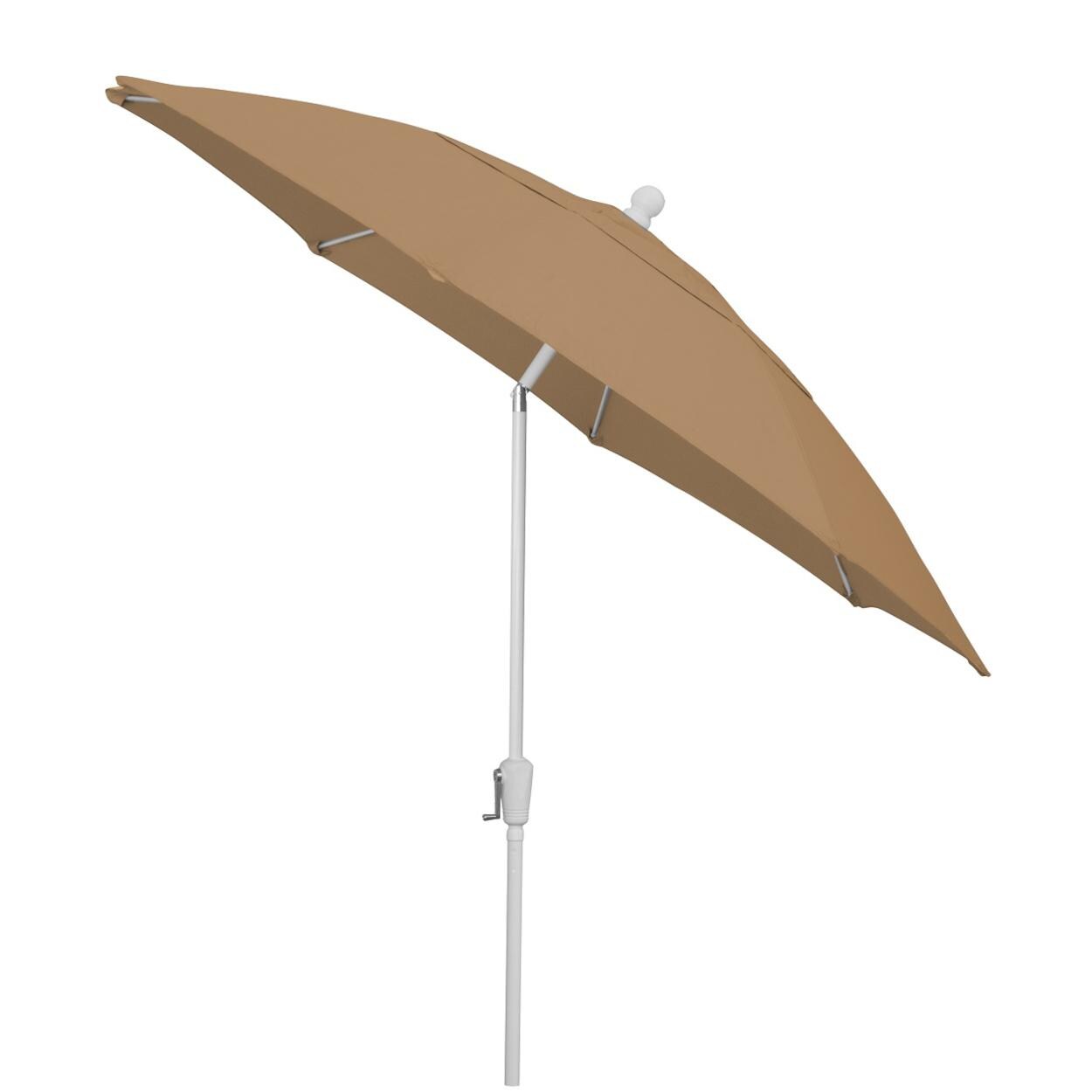 FiberBuilt 9 Ft Aluminum Beige Market Patio Umbrella W/ Crank Lift & Tilt - Side View thumbnail