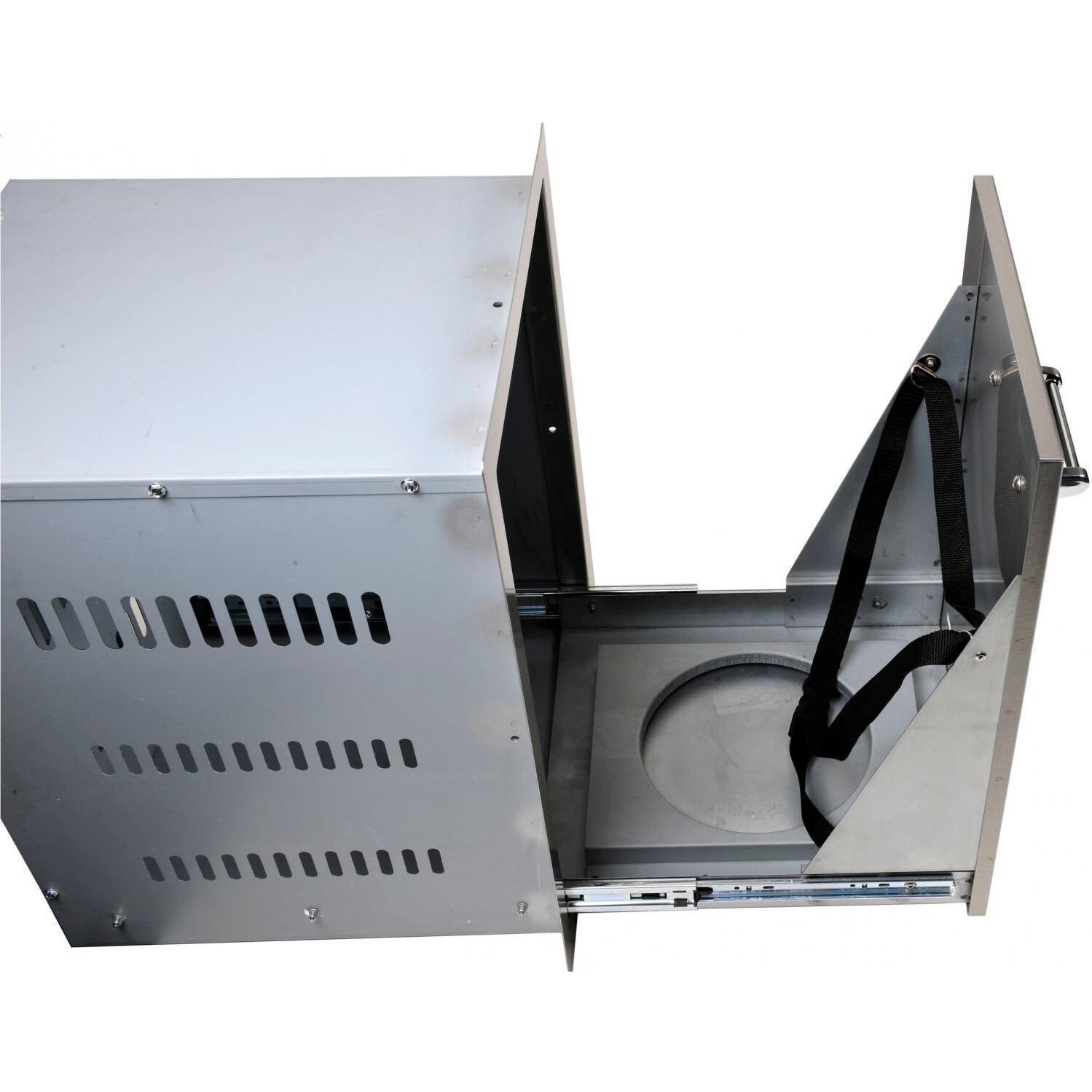 Lion L55628 16-Inch Roll-Out Propane Tank / Trash Bin - Interior View thumbnail