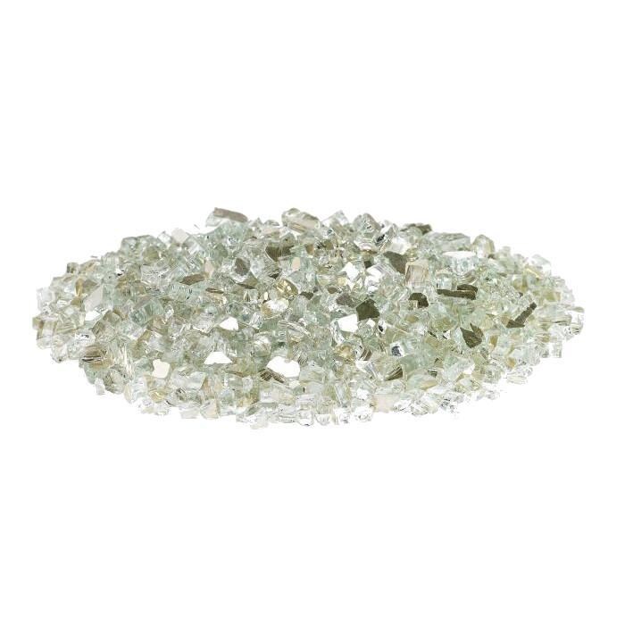 BBQGuys Signature AFF-PLATRF-10-J 1/4-in Platinum Reflective Fire Glass - Glass Pile - White Background thumbnail