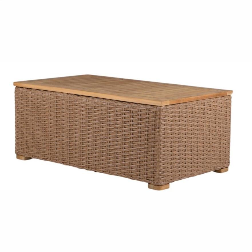 Royal Teak Collection BOCACT-H Boca Wicker Coffee Table w/ Storage in Honey - Coffee Table - White Background thumbnail