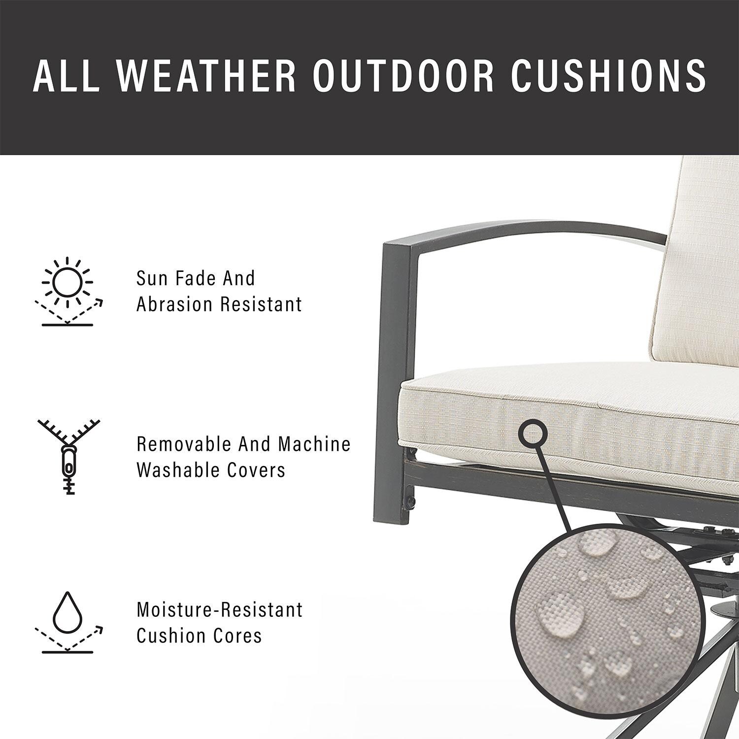 Ultimate Patio UP-82256BZ-OL 7Pc Outdoor Dining Set in Oatmeal W/ Dining Chairs & Swivel Chairs - Cushions Weather Resistant - Diagram thumbnail