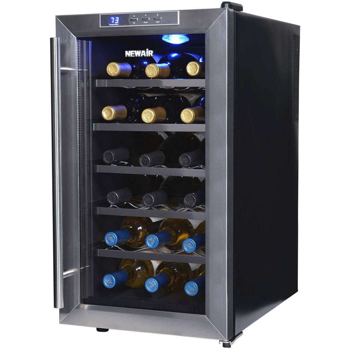 NewAir 18 Bottle Freestanding Thermoelectric Wine Cooler - AW-181E - Side View thumbnail