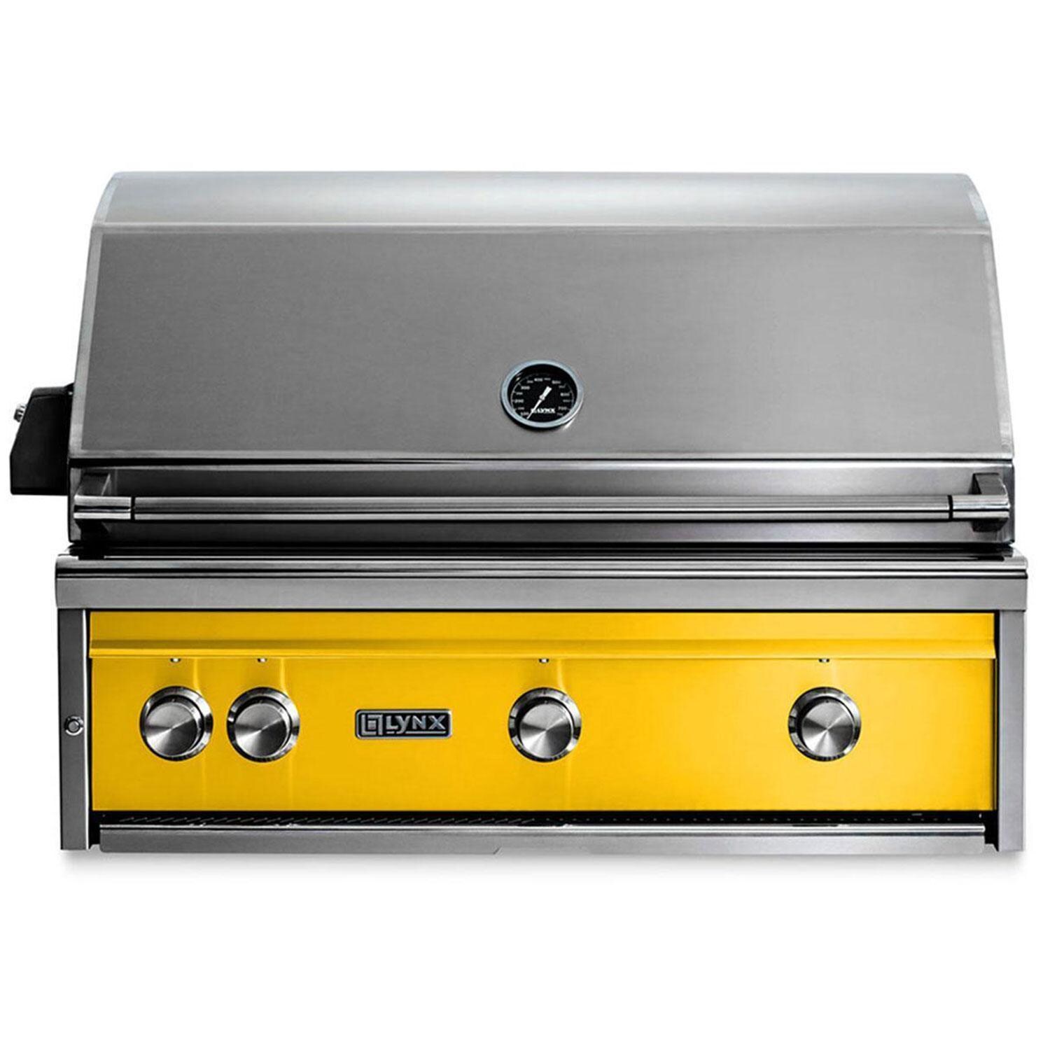 Lynx Professional 36 Inch Built-In Propane Grill w/ One Infrared Trident Burner & Rotisserie in California Poppy - L36TR-CALP