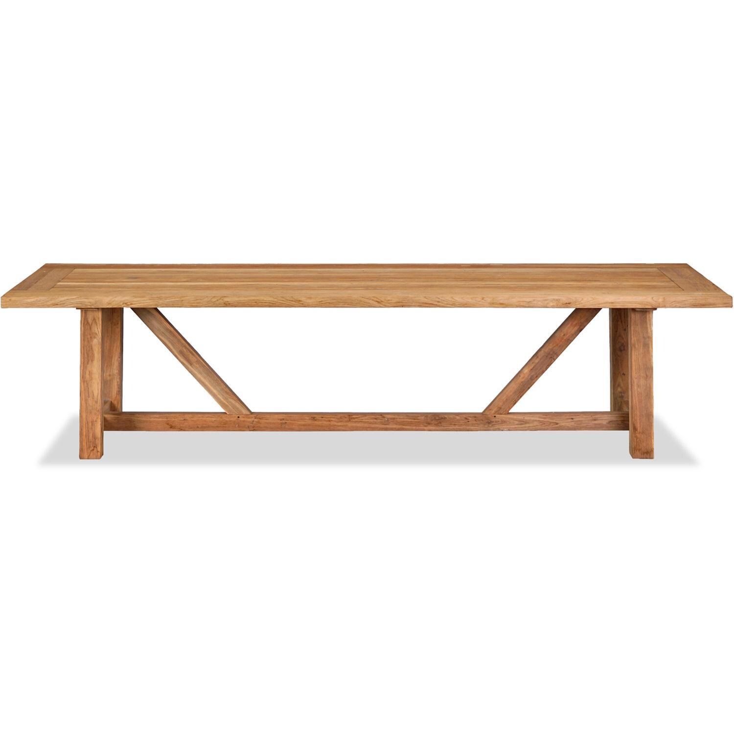 Wood Grove 10 Seat Reclaimed Teak Outdoor Dining Table By Lakeview - Front View - White Background thumbnail