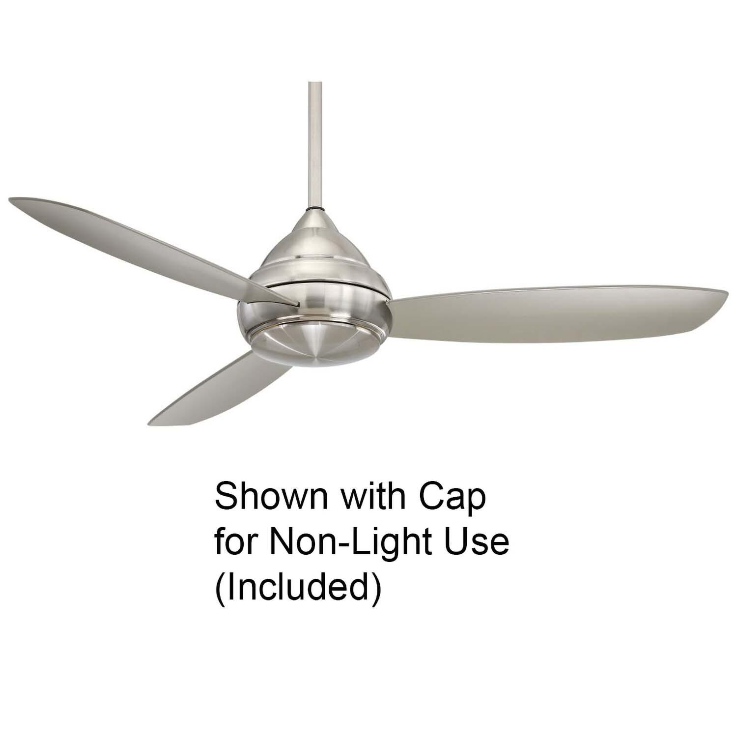 Minka-Aire F477L-BNW Concept I Wet 58-Inch 3-Blade Ceiling Fan in Brushed Nickel Wet Finish w/ Silver Blades & White Opal Glass - Cap thumbnail