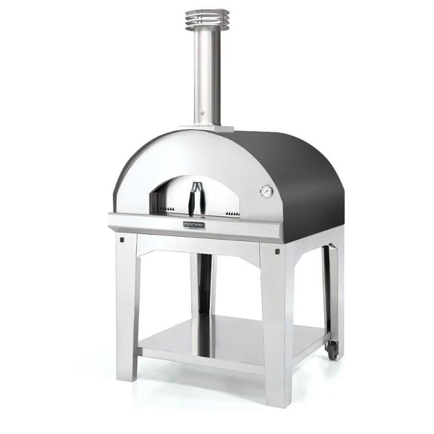 Fontana Forni FTMARIN-A Marinara Wood-Fired - Anthracite - On Portable Cart (Optional) - White Background thumbnail