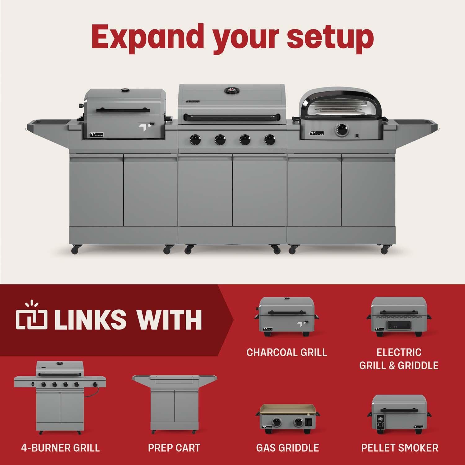 TYTUS TDT-CRT-GPZA Emberwood Propane Pizza Oven and Prep Cart - Expand Your Setup - Detail thumbnail