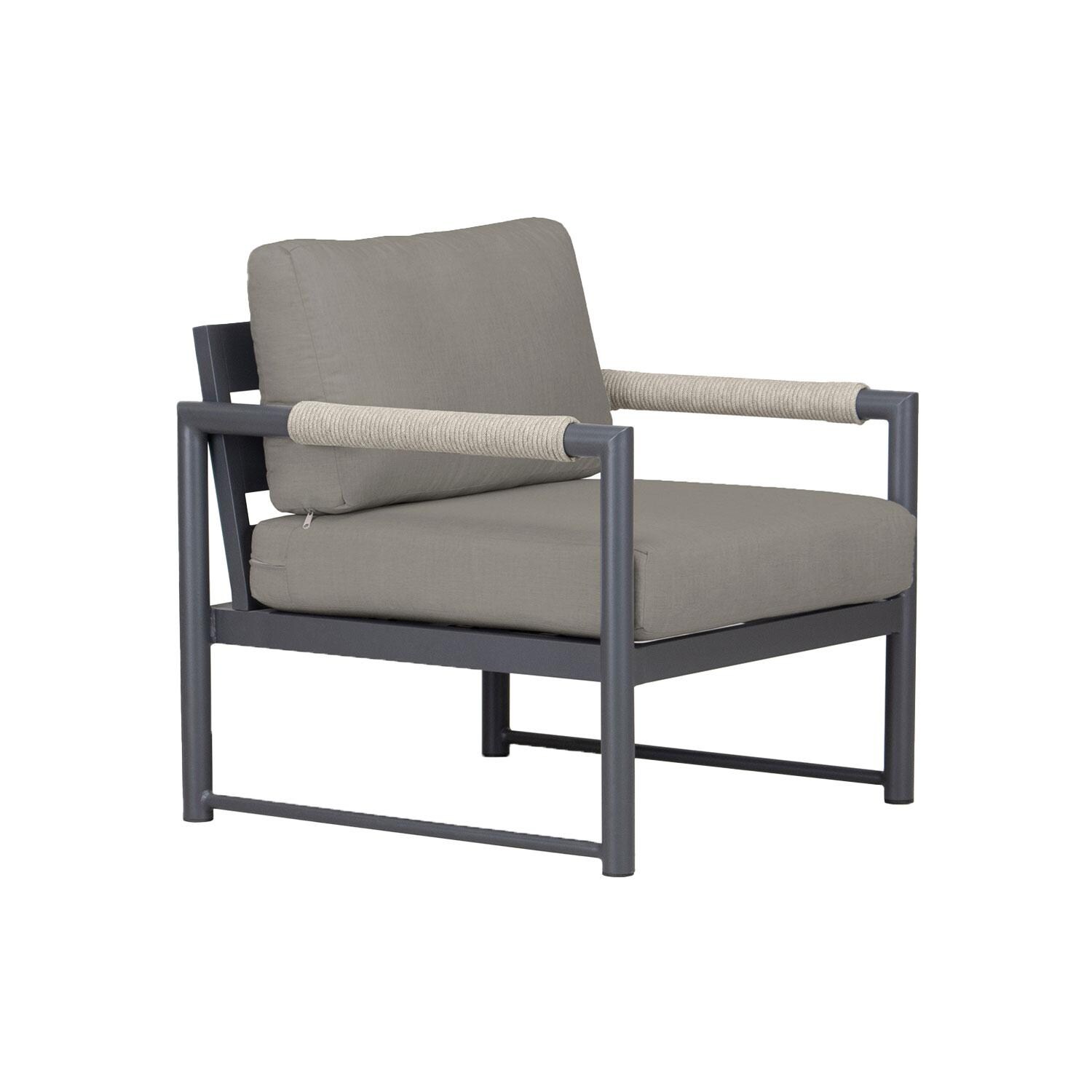 Lakeview ALTO-SL-PG-CC-CC Avenue Bay Slate/Pebble Gray Club Chair - Canvas Charcoal - Angled - White Background thumbnail