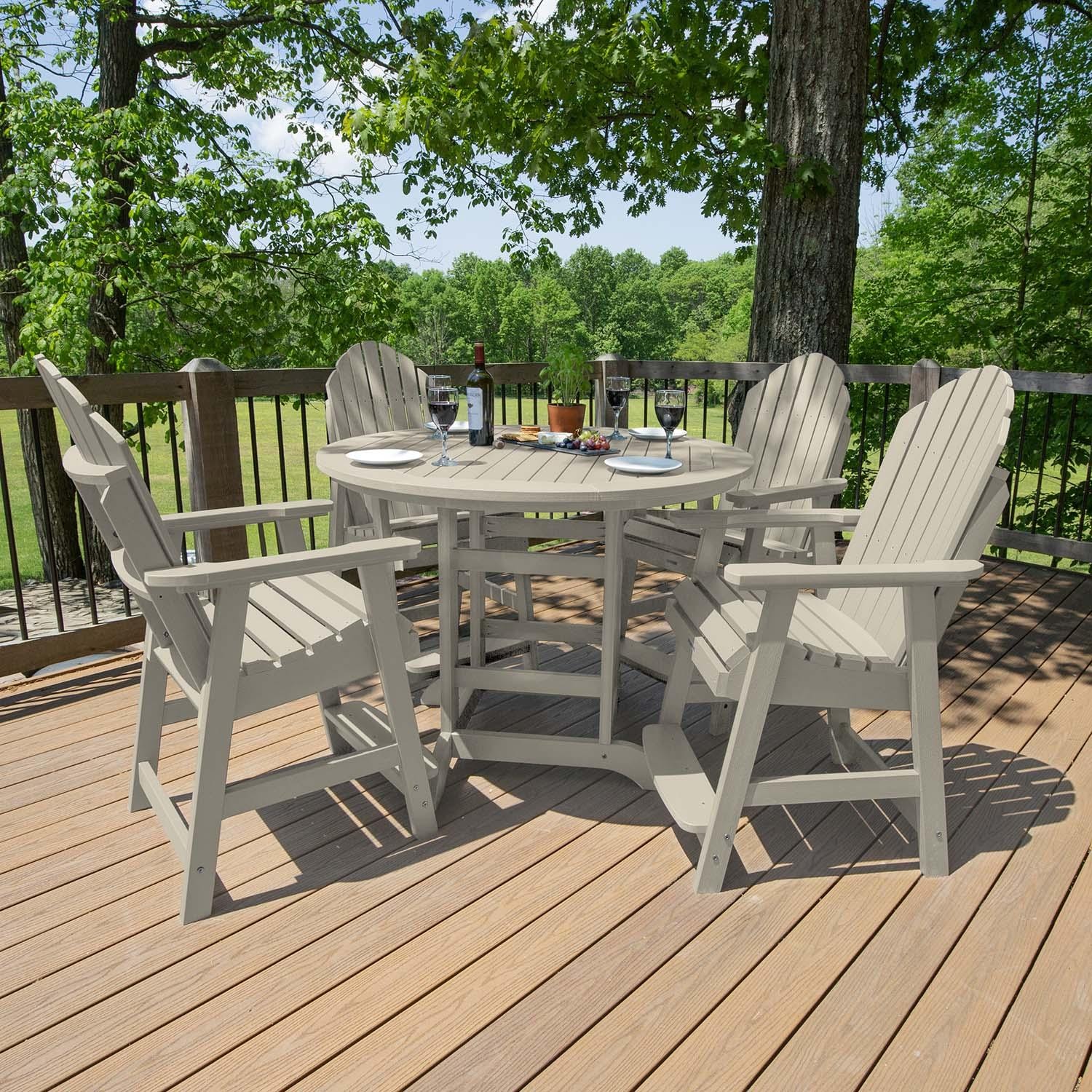 Lakeview Outdoor Designs Dream Bay 5 Pc Recycled Plastic Counter Height Dining Set in Whitewash by - LV-CNA48-WAE