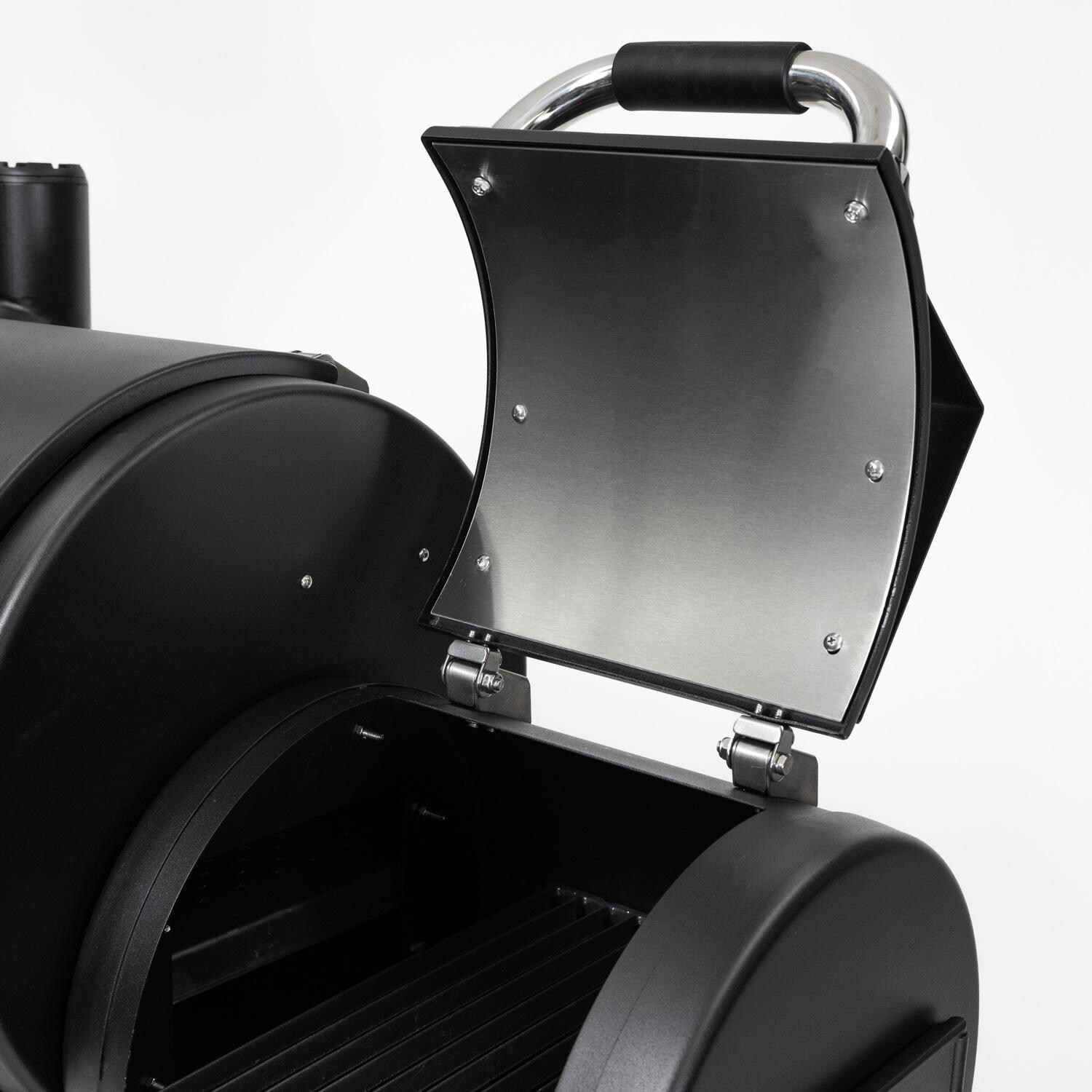 Broil King 955050 Regal Charcoal Offset 400 Smoker - Stainless Steel Lined Hood thumbnail