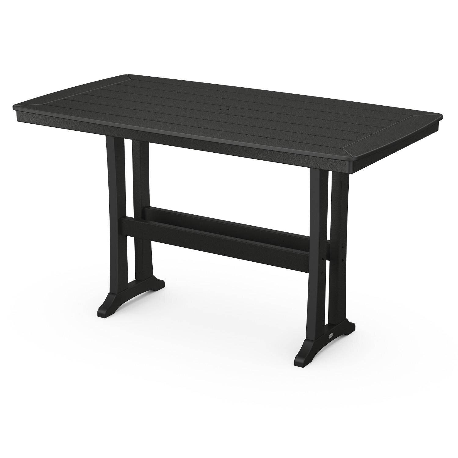 POLYWOOD Nautical Trestle 38 X 73-Inch Bar Table - Black