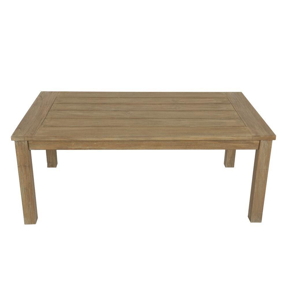 Sunset West - 5501-CT - Coastal Teak 50 X 28 Inch Rectangular Teak Patio Coffee Table - Side View - White Background thumbnail