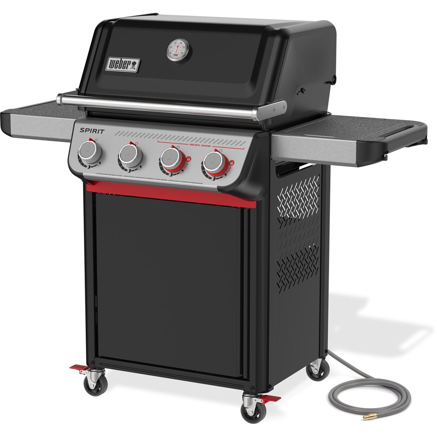 Weber Spirit E-425C Natural Gas Grill - Black - 1502068 - Angled Right - White Background
