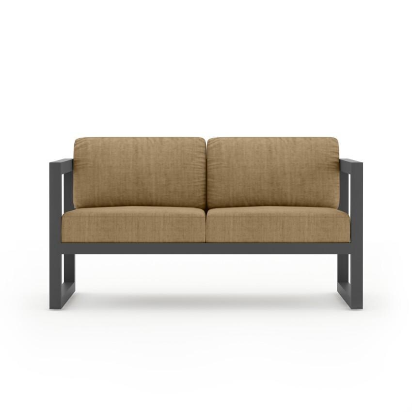 Misty Cove 3 Piece Seating Set in Slate w/Sofa & Heather Beige Cushions by Lakeview - Loveseat - White Background thumbnail