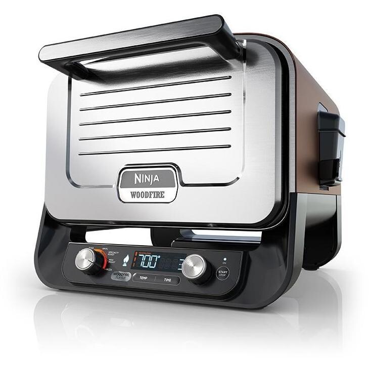 Ninja OO102 + XSKSTAND Woodfire Pizza Oven, 6-in-1 Outdoor Oven - W/ Collapsible Grill Stand - Collapsible Stand - White Background thumbnail