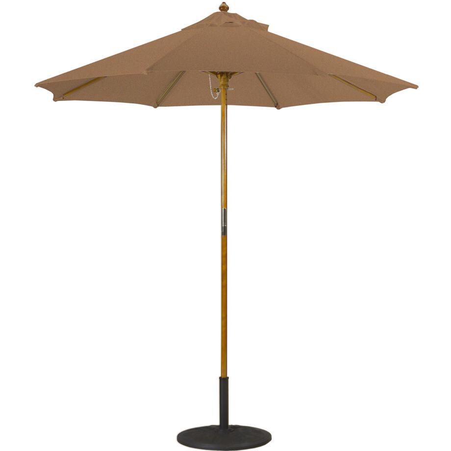 Galtech 7.5 Ft. Octagonal Wood Patio Umbrella W/ Manual Lift - Light Wood Frame W/ Teak Sunbrella Fabric (Umbrella Base Not Included) thumbnail