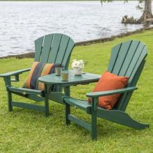 Pawleys Island Sunrise 3 Piece Poly Lumber Patio Adirondack Conversation Set - Pawleys Green